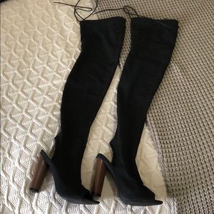 Black Thigh High Boot